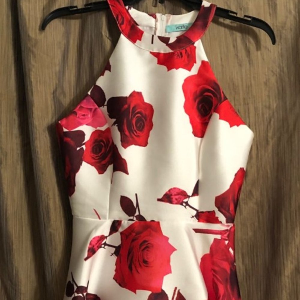 KARLIE WHITE & RED FLORAL DRESS